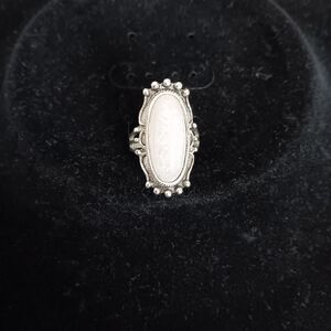 Silver-Tone Oval  Ring